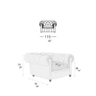 Classic Armchair with Onion-Shaped Feet in Beech Wood Made in Italy - Spassoso Viadurini