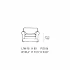 Classic Lounge Armchair Upholstered in Made in Italy Fabric - Andromeda Viadurini