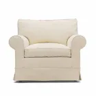 Classic Lounge Armchair Upholstered in Made in Italy Fabric - Andromeda Viadurini