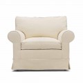 Classic Lounge Armchair Upholstered in Made in Italy Fabric - Andromeda