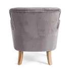 Classic Armchair in Wood and Padded Seat in Quilted Cotton - Monny Viadurini