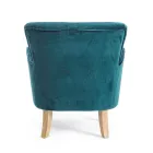 Classic Armchair in Wood and Padded Seat in Quilted Cotton - Monny Viadurini