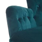 Classic Armchair in Wood and Padded Seat in Quilted Cotton - Monny Viadurini