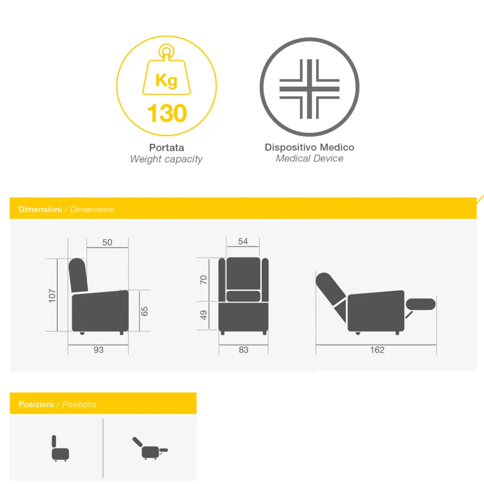 Armchair with Swivel Steel Base and Footrest Made in Italy - Valentina Viadurini