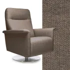 Armchair with Swivel Steel Base and Footrest Made in Italy - Valentina Viadurini