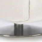 Armchair with Swivel Steel Base and Footrest Made in Italy - Valentina Viadurini