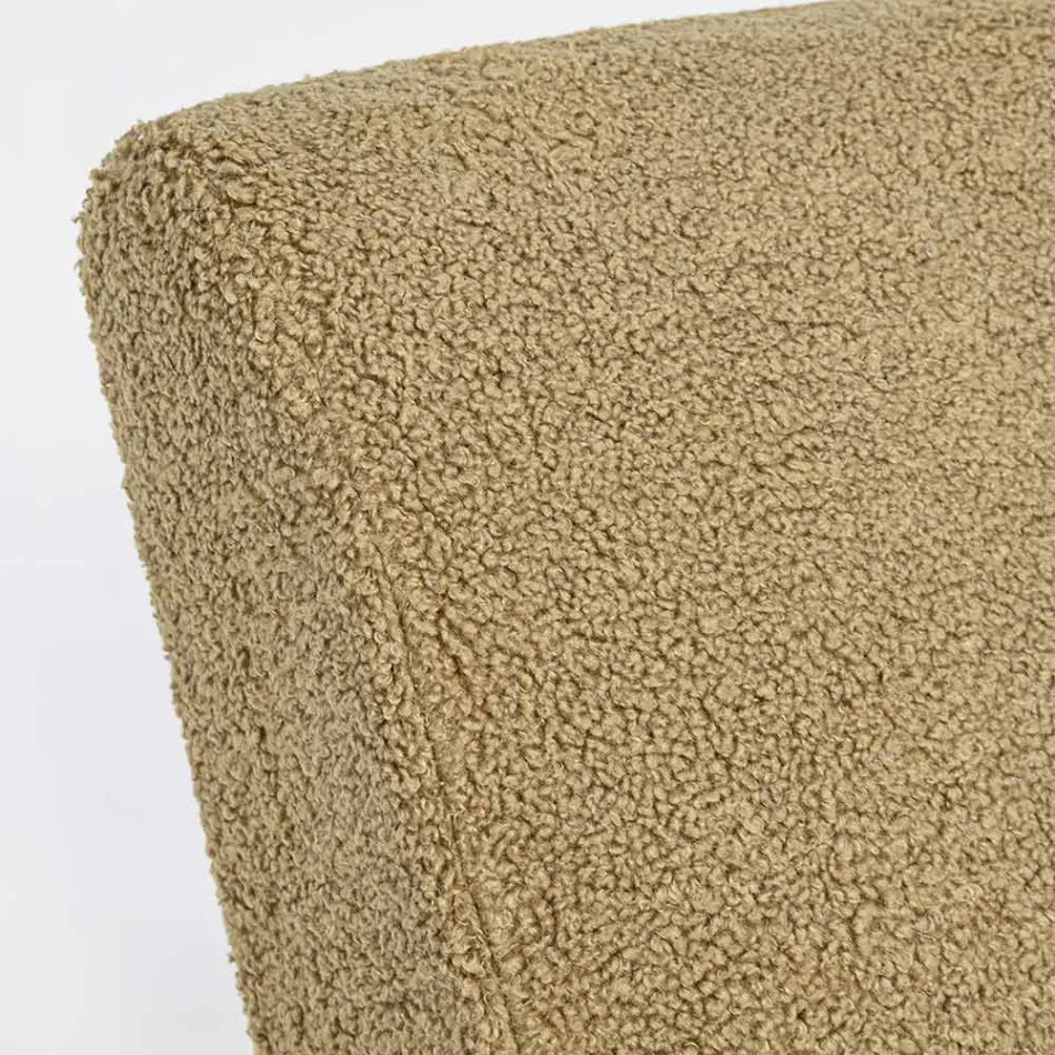 Armchair with Armrests in Rubberwood and Wool Effect Seat - Patrizia Viadurini