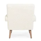 Armchair with Armrests in Rubberwood and Wool Effect Seat - Patrizia Viadurini