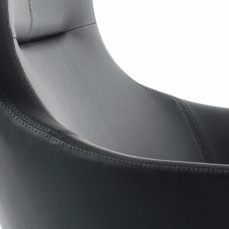 Armchair with Steel Structure and Graphite Eco-Leather Seat Made in Italy - Reggio Viadurini