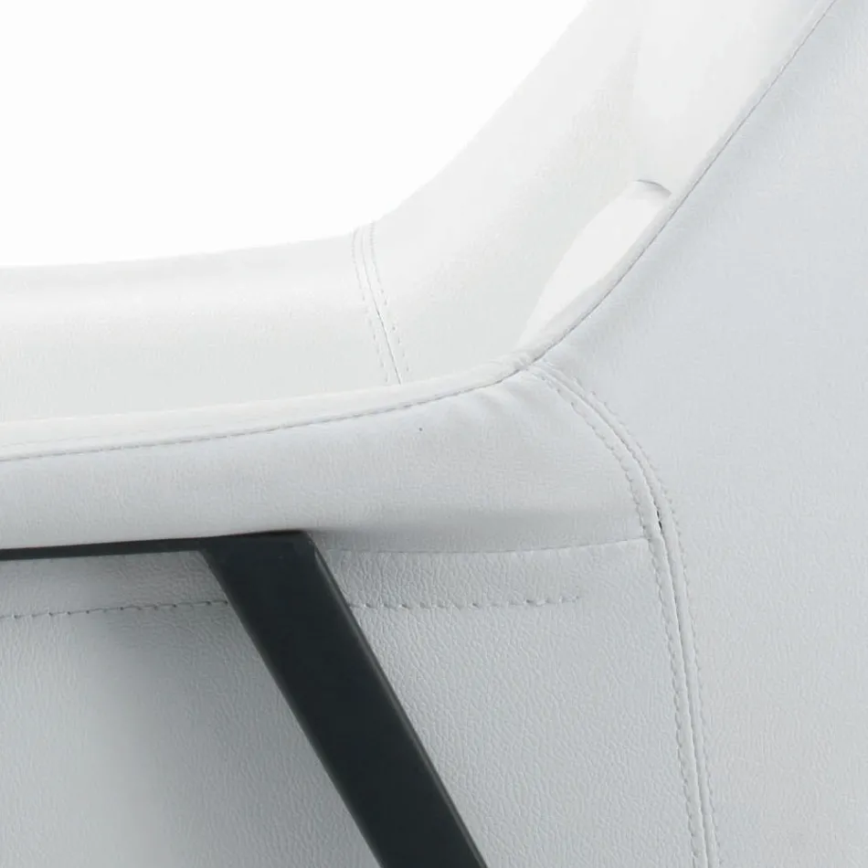 Armchair with Black Steel Structure and Eco-Leather Seat Made in Italy - Modena Viadurini