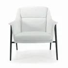Armchair with Black Steel Structure and Eco-Leather Seat Made in Italy - Modena Viadurini