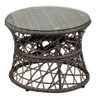 Armchair with Aluminium Frame Covered with Polyrattan and Coffee Table - Puntina Viadurini