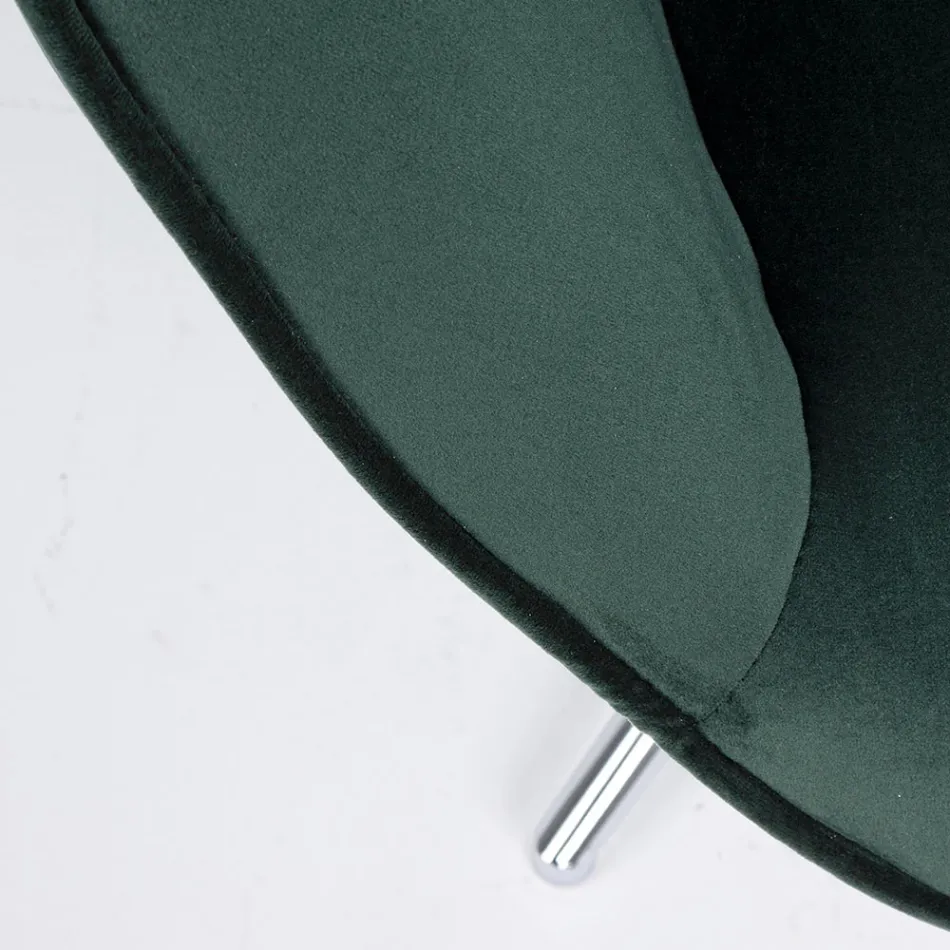 Armchair with Adjustable Structure in Chromed Steel and Velvet - Giulia Viadurini