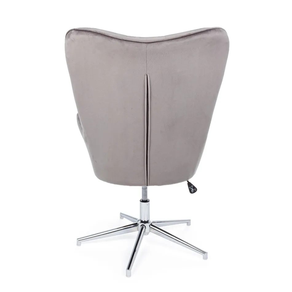 Armchair with Adjustable Structure in Chromed Steel and Velvet - Giulia Viadurini