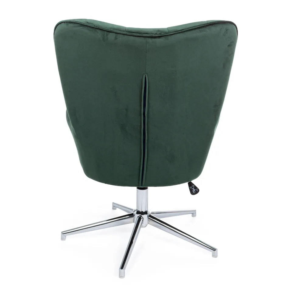 Armchair with Adjustable Structure in Chromed Steel and Velvet - Giulia Viadurini