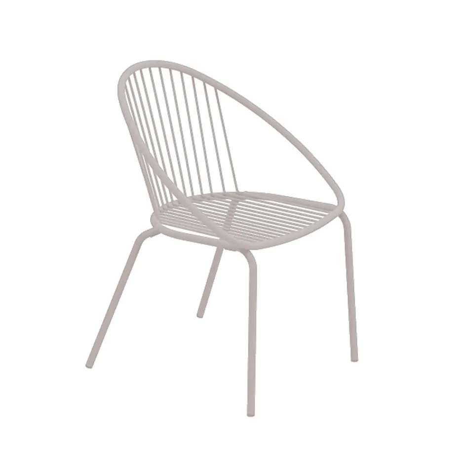 Stackable Outdoor Armchair in Steel Made in Italy 2 Pieces - Sansa Viadurini