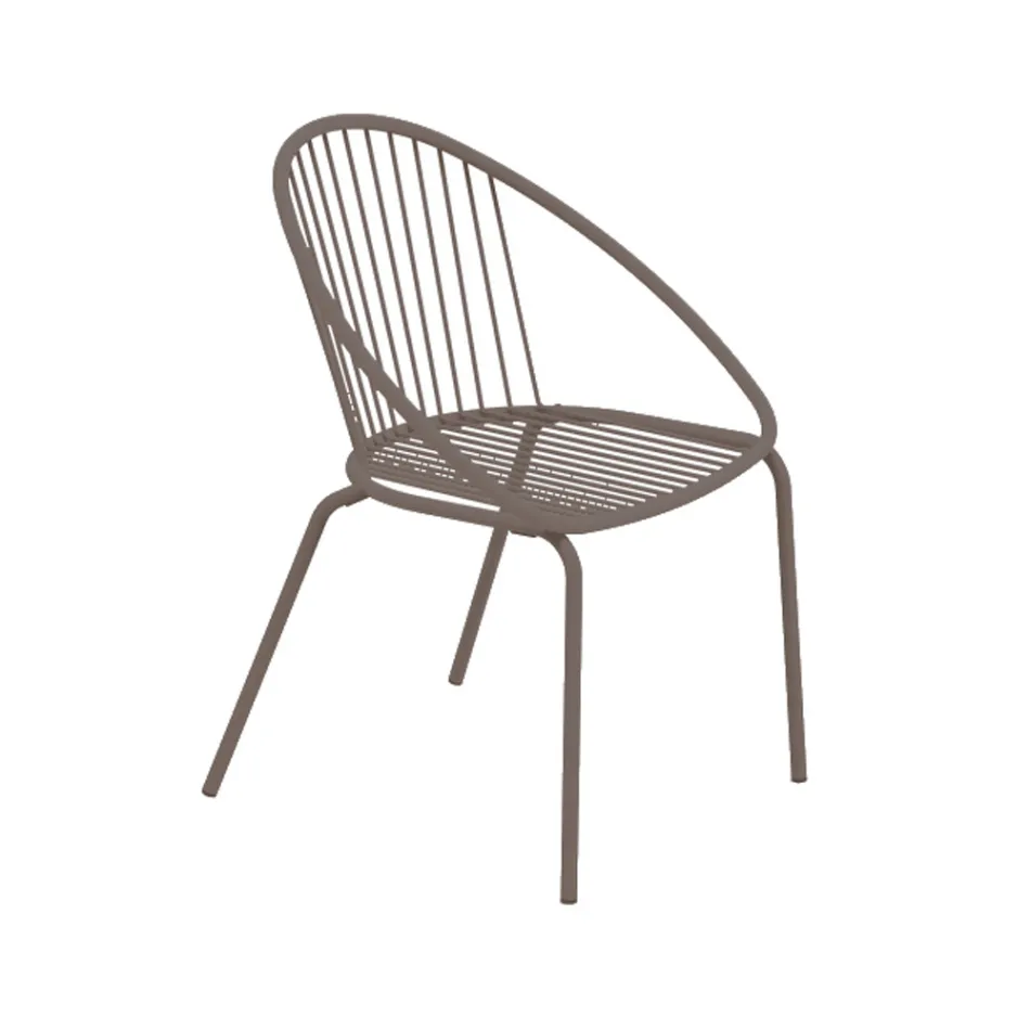 Stackable Outdoor Armchair in Steel Made in Italy 2 Pieces - Sansa Viadurini