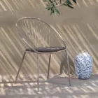 Stackable Outdoor Armchair in Steel Made in Italy 2 Pieces - Sansa Viadurini