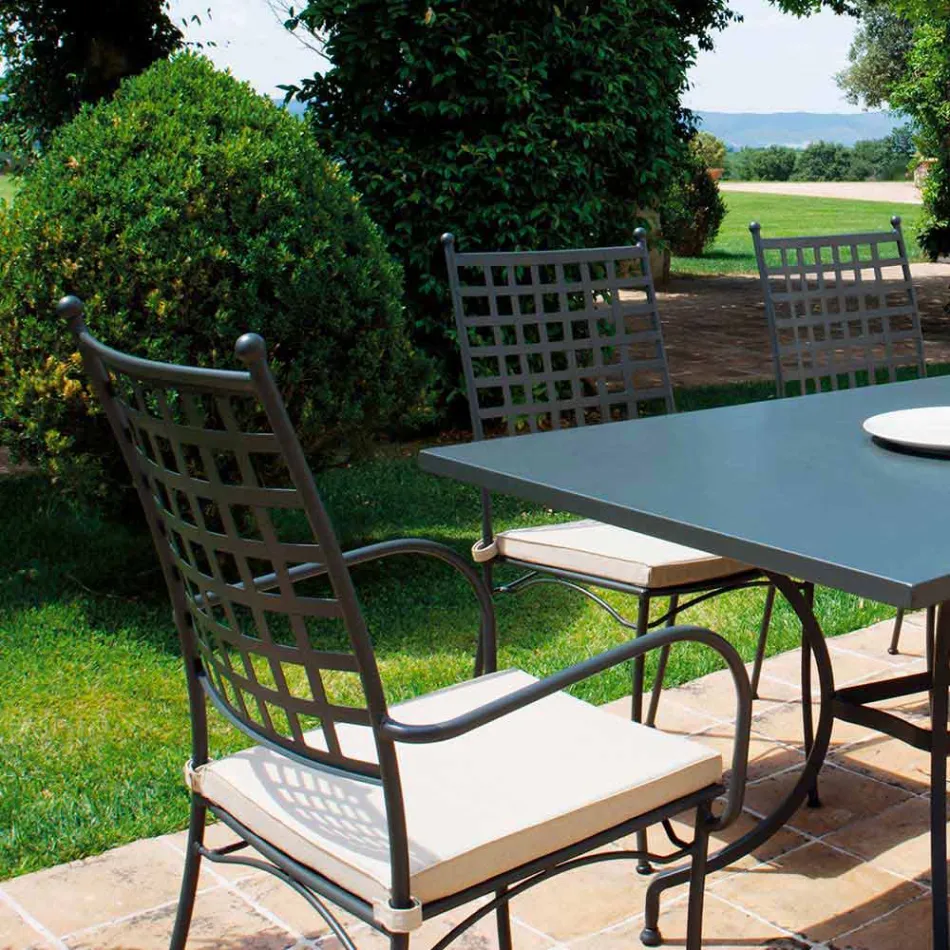 Outdoor Stackable Metal Armchair Made in Italy, 4 Pieces - Pira Viadurini