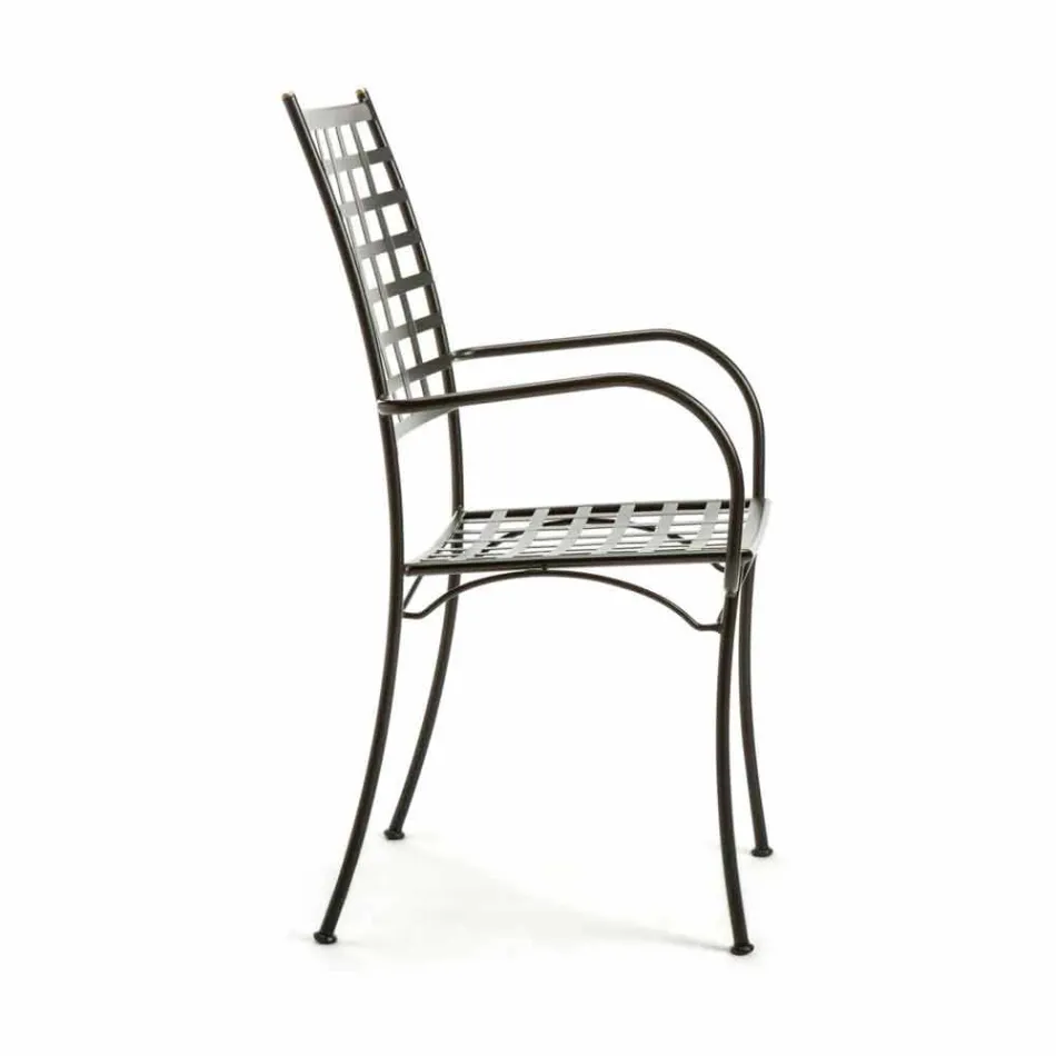 Outdoor Stackable Metal Armchair Made in Italy, 4 Pieces - Pira Viadurini
