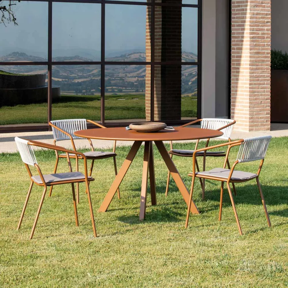 Outdoor Armchair in Galvanized Steel Stackable Made in Italy 2 Pieces - Vesna Viadurini