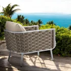 Outdoor Armchair in Aluminium and Hand Woven Fabric - Reda Viadurini