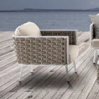 Outdoor Armchair in Aluminium and Hand Woven Fabric - Reda Viadurini