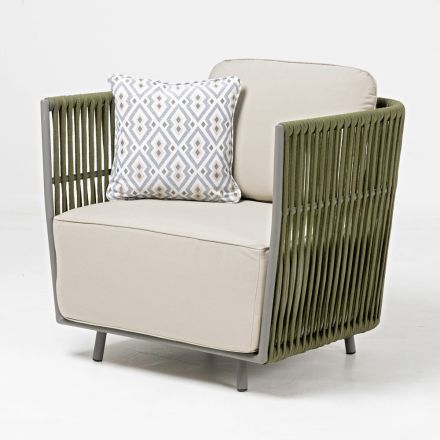 Outdoor Armchair in Aluminium and Woven Fabric - Eugene Viadurini