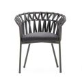 Outdoor Armchair in Rope, Fabric and Aluminium - Emma Cross by Varaschin