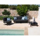Outdoor Armchair in Natural Wood or Glossy or Matt Black and Cushion - Suzana Viadurini