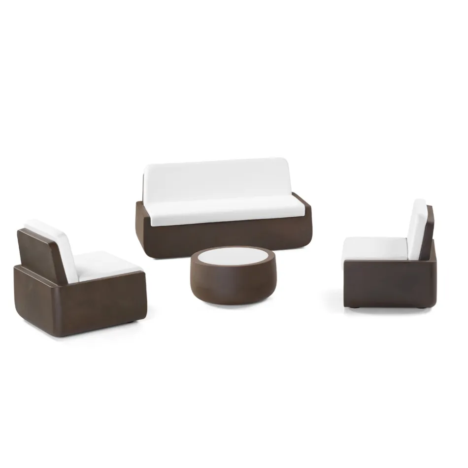 Outdoor Armchair in Polyethylene with Fabric Cushion Made in Italy - Belida Viadurini