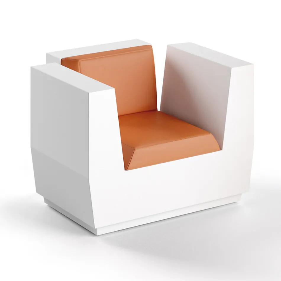 Outdoor Armchair in Polyethylene with Cushion Made in Italy - Chiabotto Viadurini