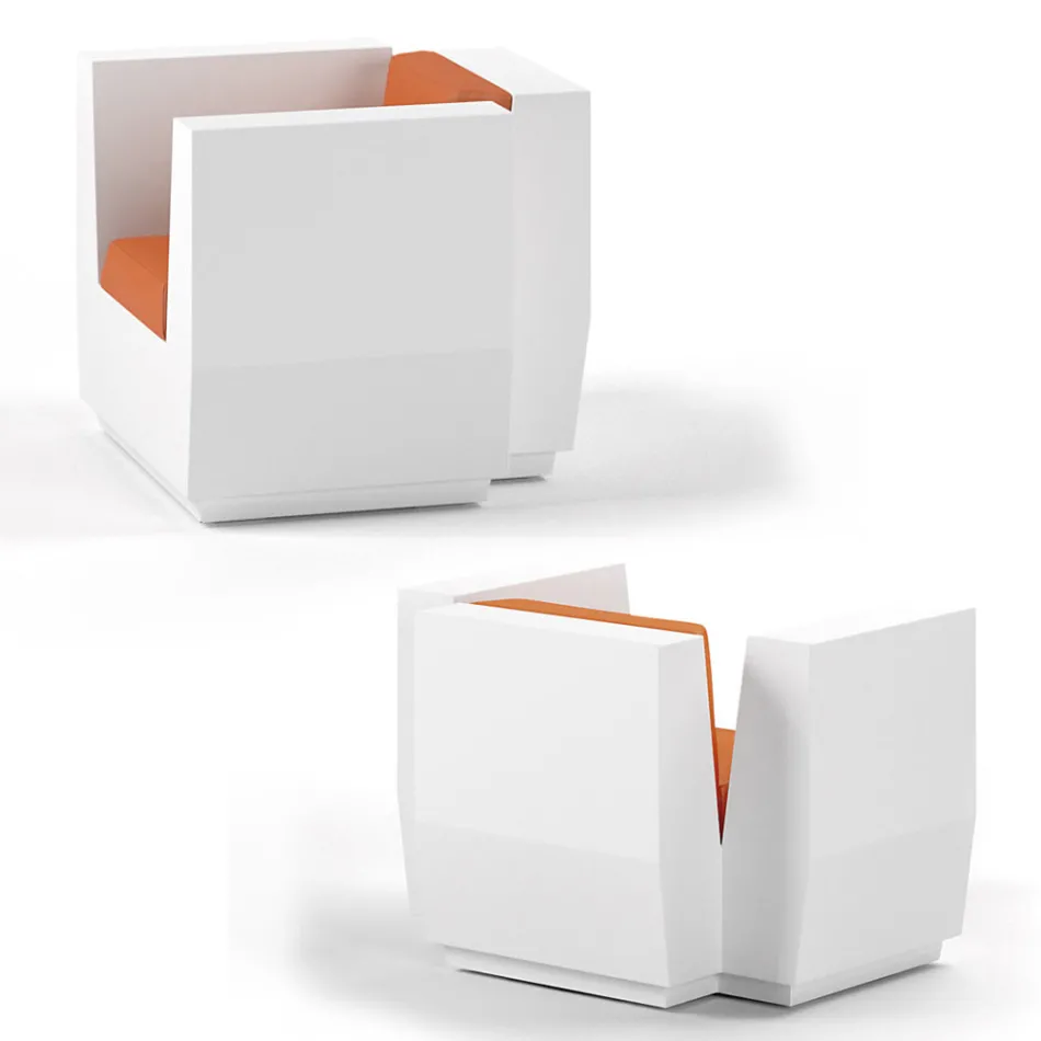 Outdoor Armchair in Polyethylene with Cushion Made in Italy - Chiabotto Viadurini