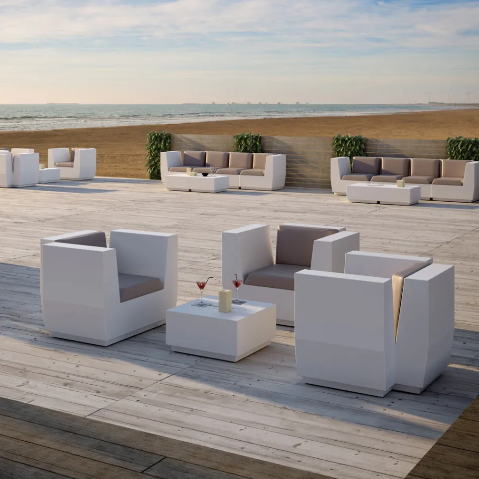 Outdoor Armchair in Polyethylene with Cushion Made in Italy - Chiabotto Viadurini