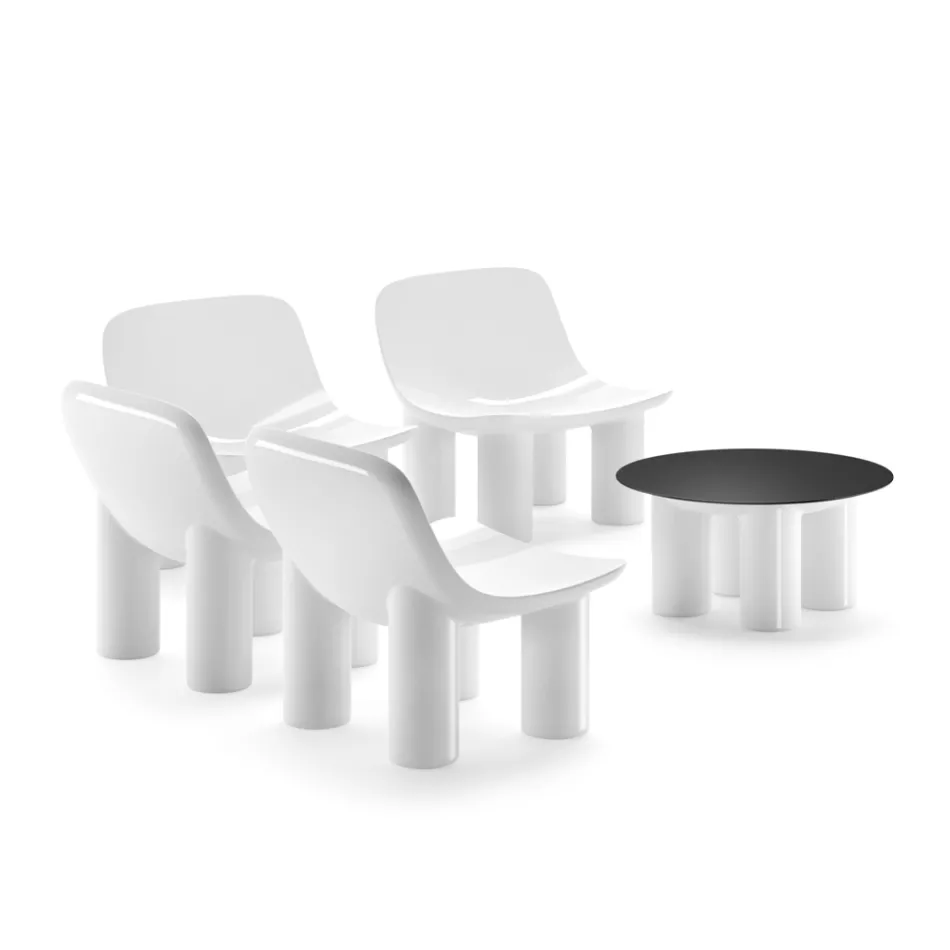 Outdoor Armchair in Polyethylene with Cushion Made in Italy - Freccia Viadurini