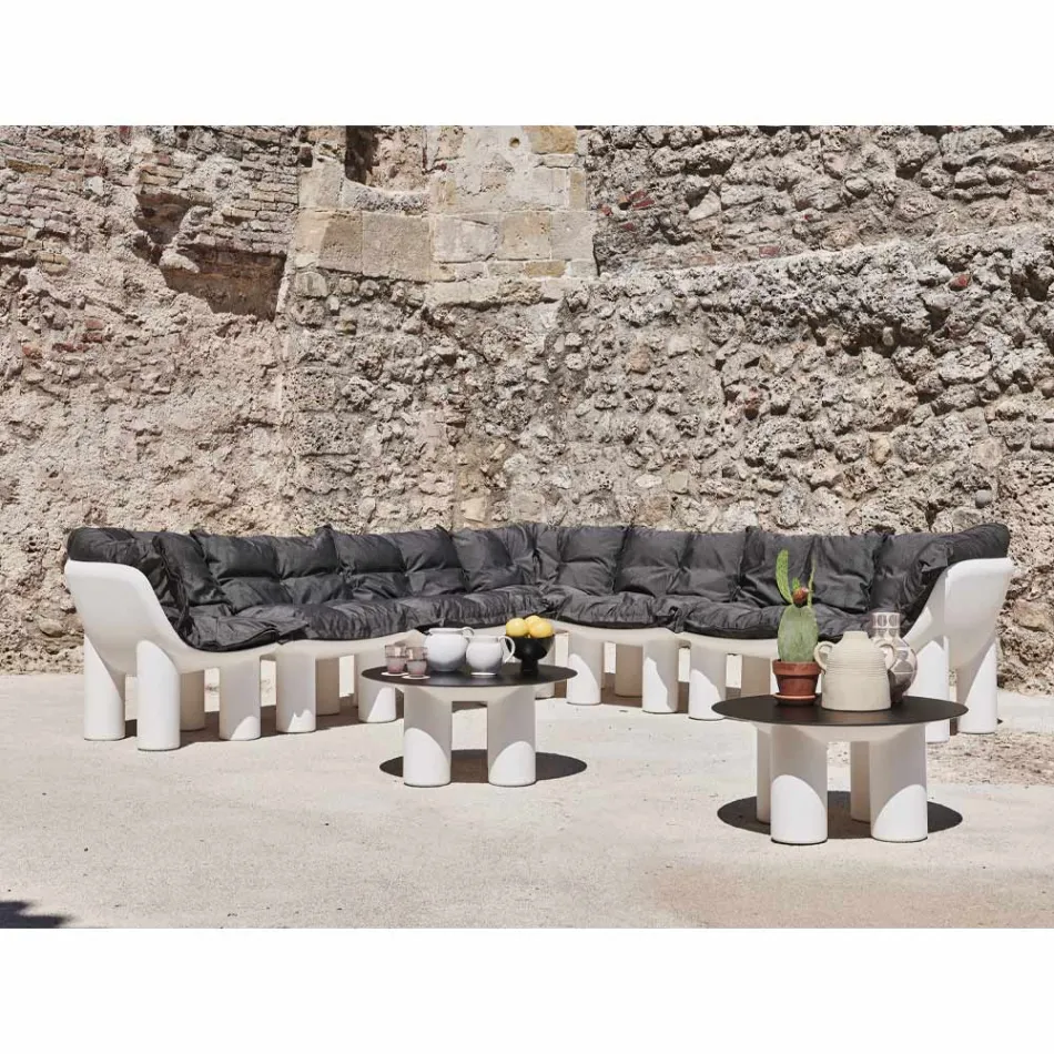 Outdoor Armchair in Polyethylene with Cushion Made in Italy - Freccia Viadurini