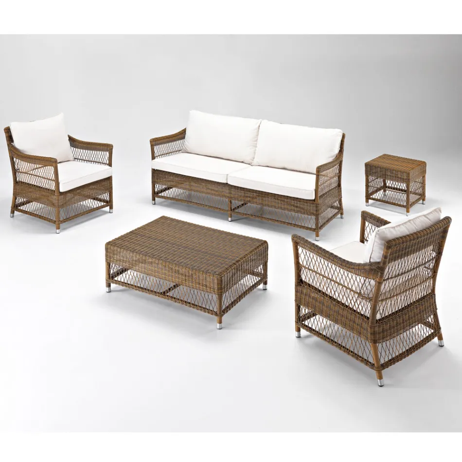 Outdoor Armchair in Hand Woven Polyrattan - Gigi Viadurini