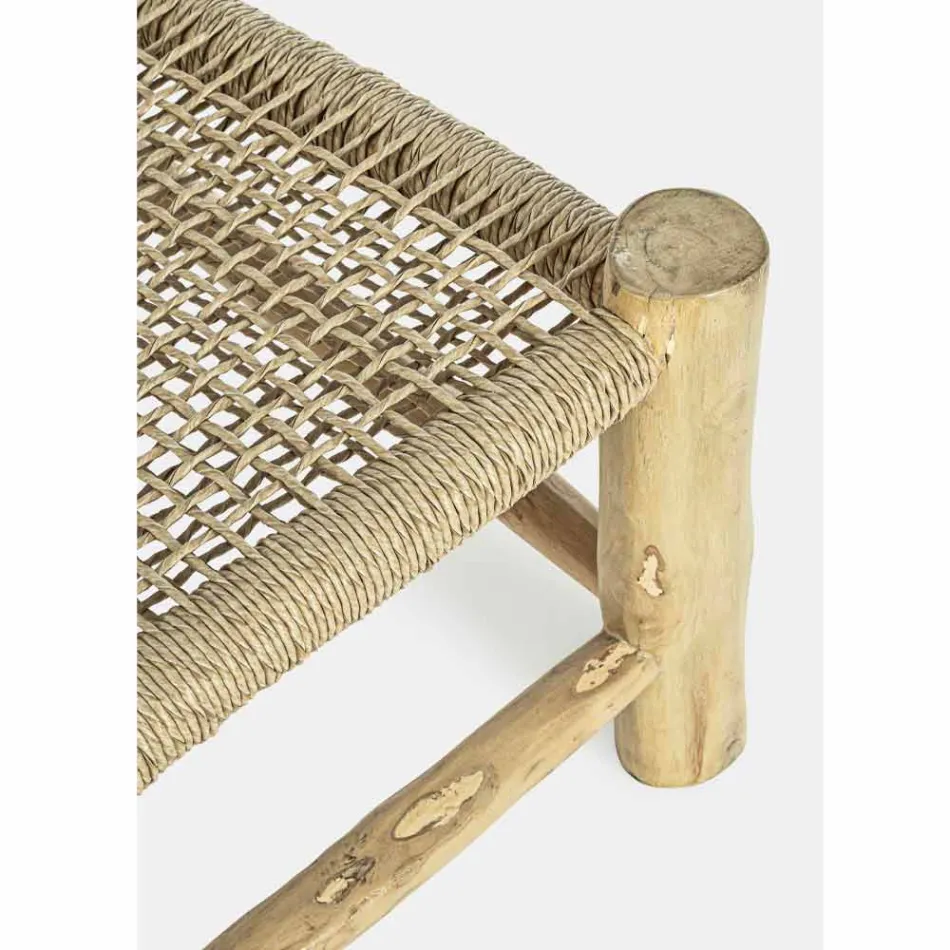 Outdoor Armchair in Teak Branches and Synthetic Fibre, 2 Pieces - Tecno Viadurini