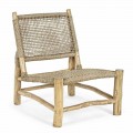Outdoor Armchair in Teak Branches and Synthetic Fibre, 2 Pieces - Tecno