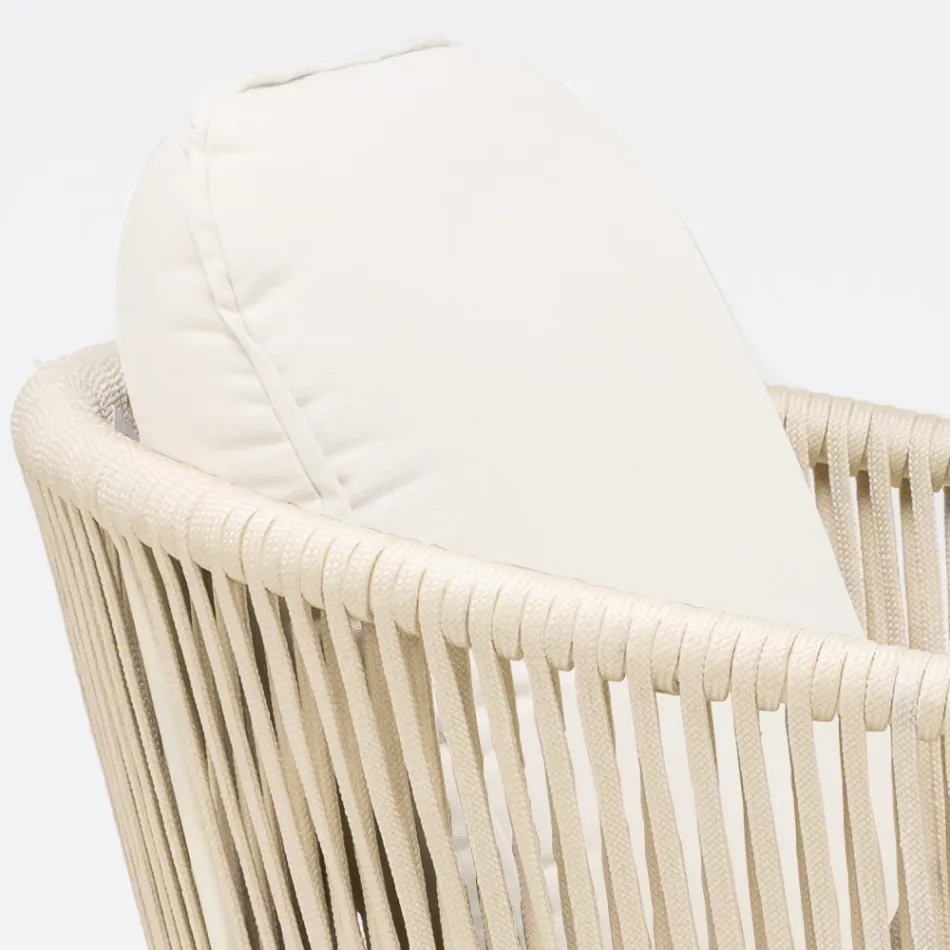Outdoor Armchair in Teak and Polyethylene Weave - Jhon Viadurini