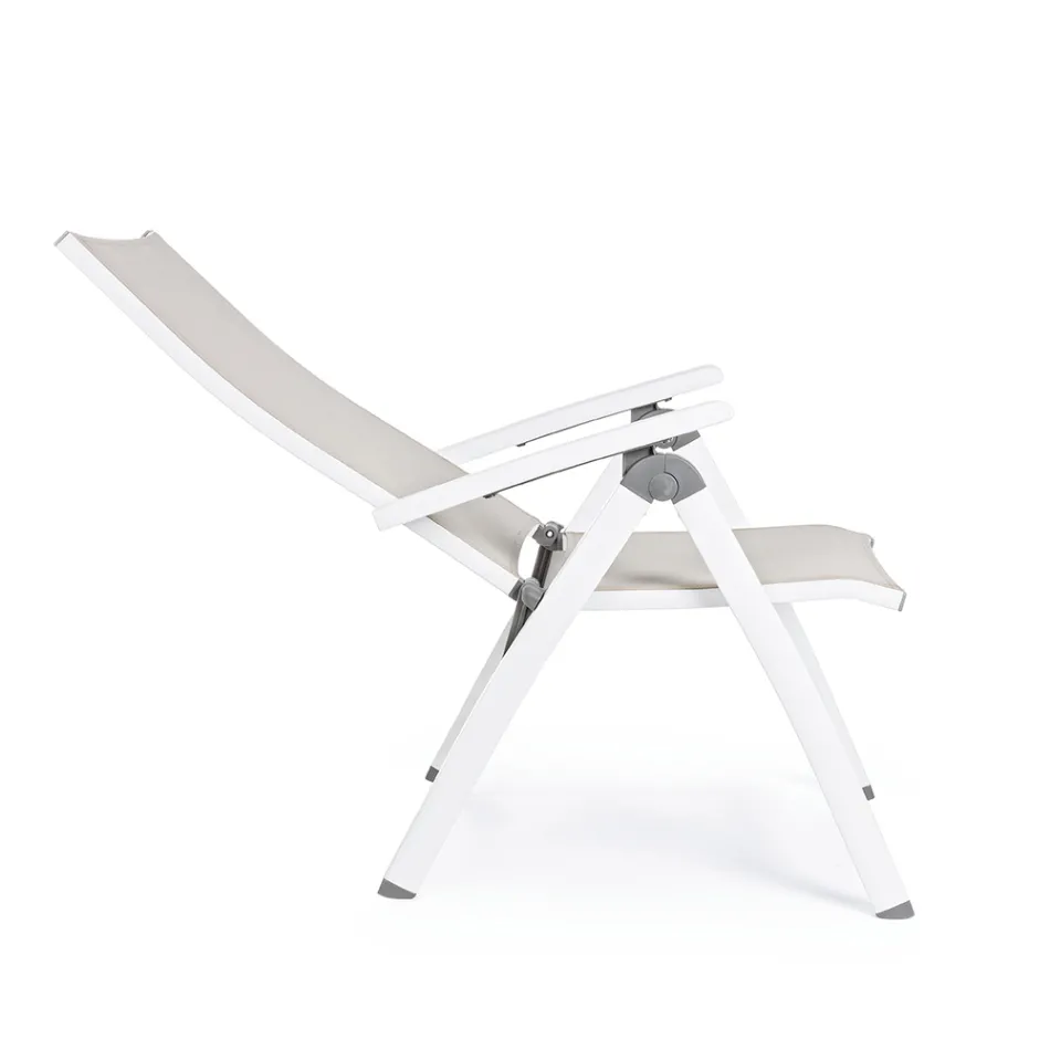 Reclining Outdoor Armchair with Aluminium Structure, Homemotion - Ursula Viadurini