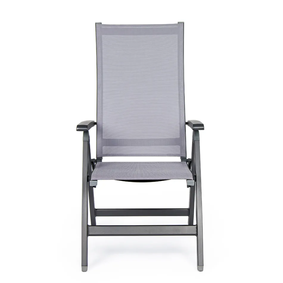 Reclining Outdoor Armchair with Aluminium Structure, Homemotion - Ursula Viadurini