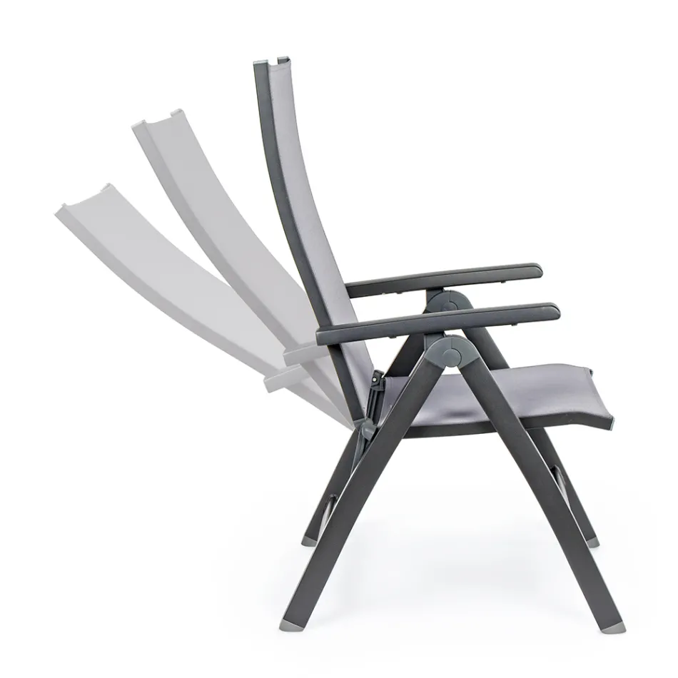 Reclining Outdoor Armchair with Aluminium Structure, Homemotion - Ursula Viadurini