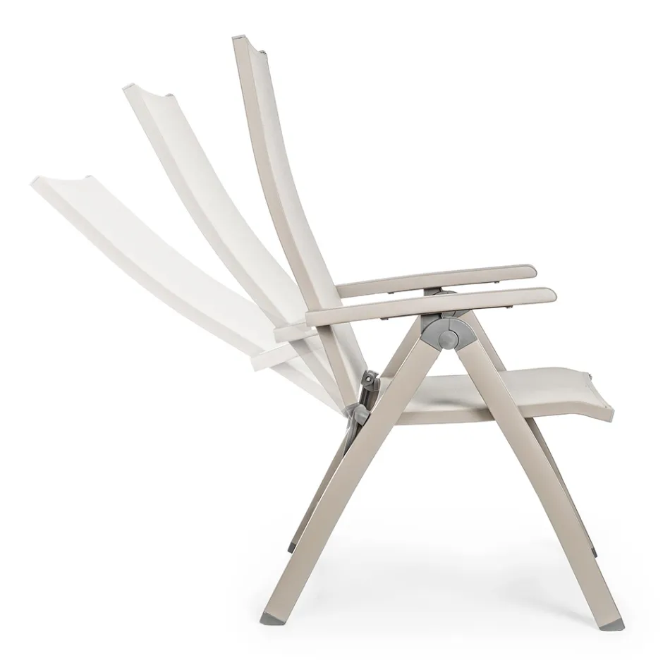 Reclining Outdoor Armchair with Aluminium Structure, Homemotion - Ursula Viadurini