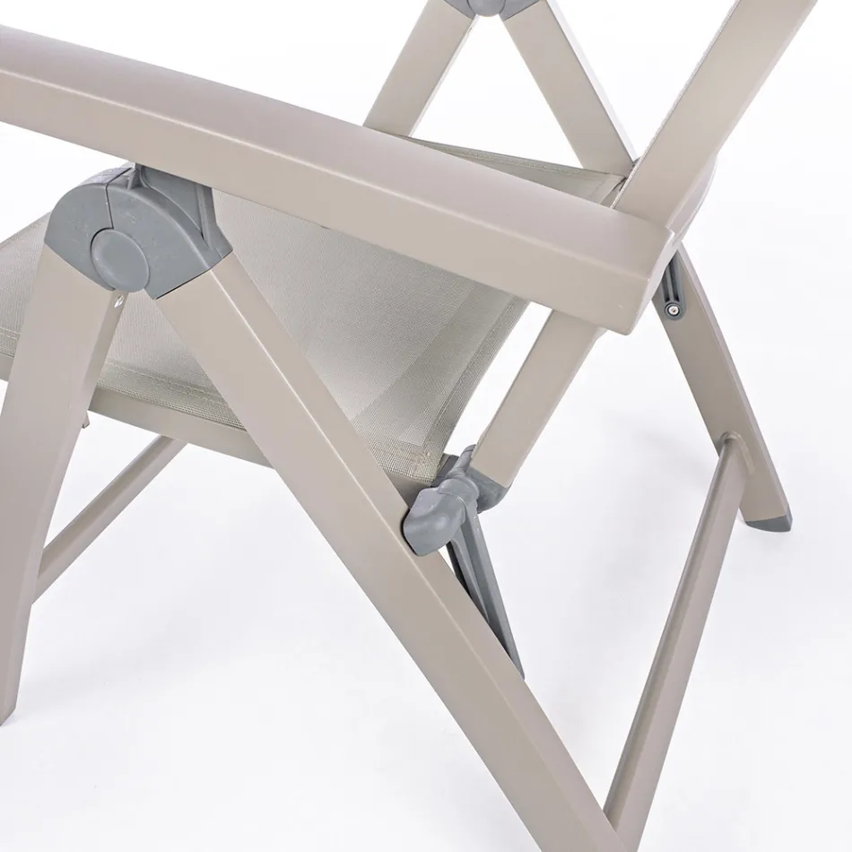 Reclining Outdoor Armchair with Aluminium Structure, Homemotion - Ursula Viadurini