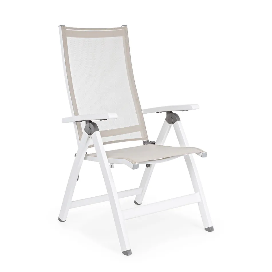 Reclining Outdoor Armchair with Aluminium Structure, Homemotion - Ursula Viadurini