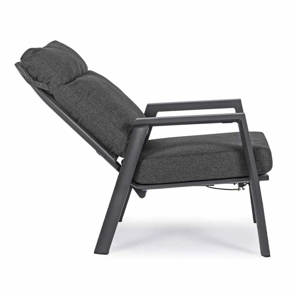 Reclining Outdoor Armchair in Fabric and Aluminium, 2 Pieces - Nathy Viadurini
