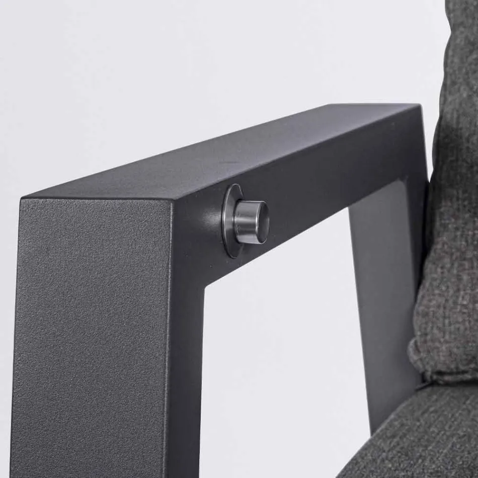 Reclining Outdoor Armchair in Fabric and Aluminium, 2 Pieces - Nathy Viadurini