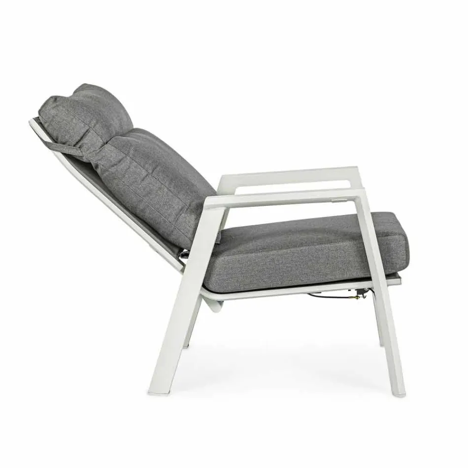 Reclining Outdoor Armchair in Fabric and Aluminium, 2 Pieces - Nathy Viadurini