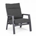 Reclining Outdoor Armchair in Fabric and Aluminium, 2 Pieces - Nathy
